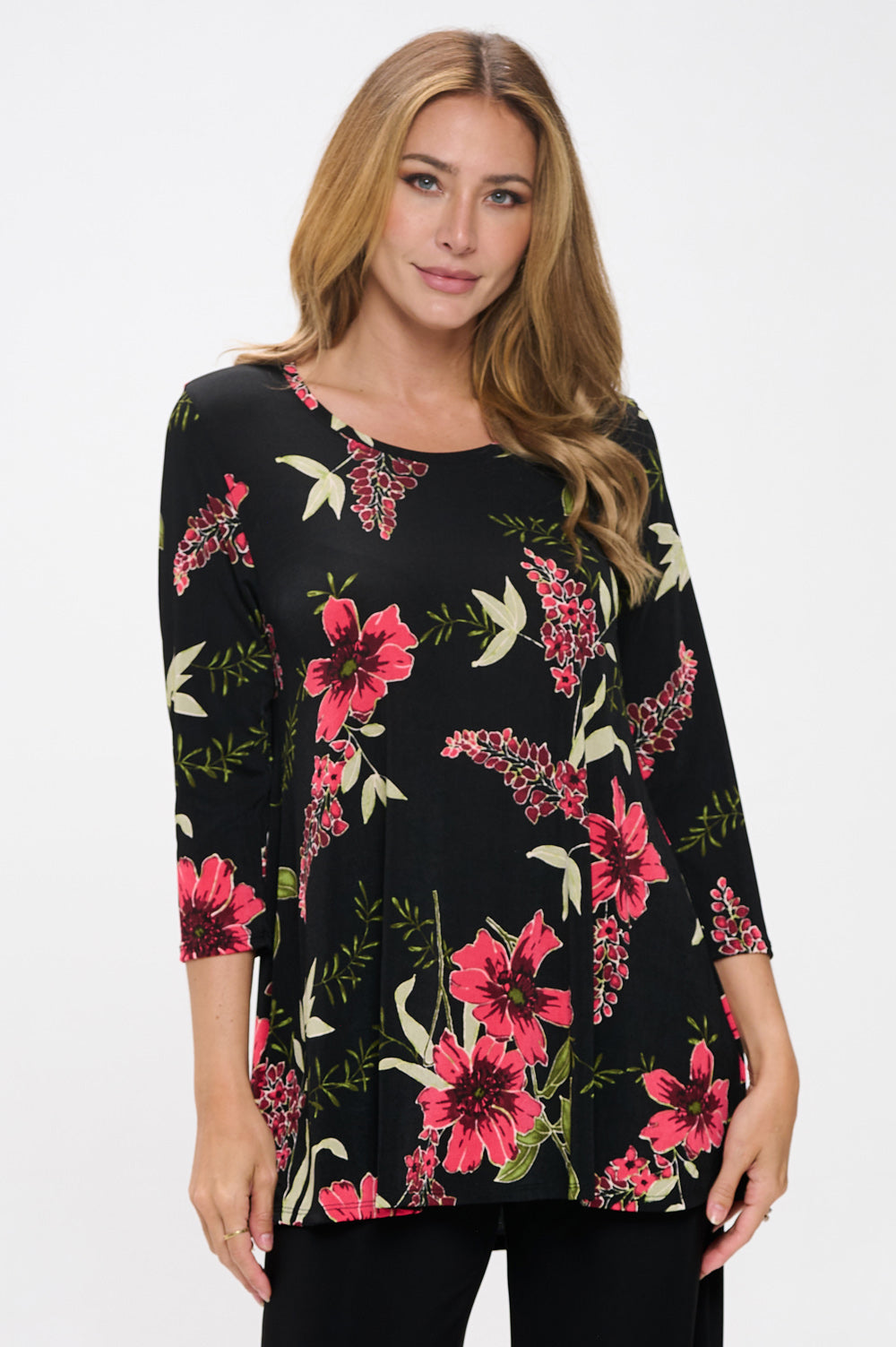 BNS Round Nk Band Tunic Top-3045BN-QRP1-W431