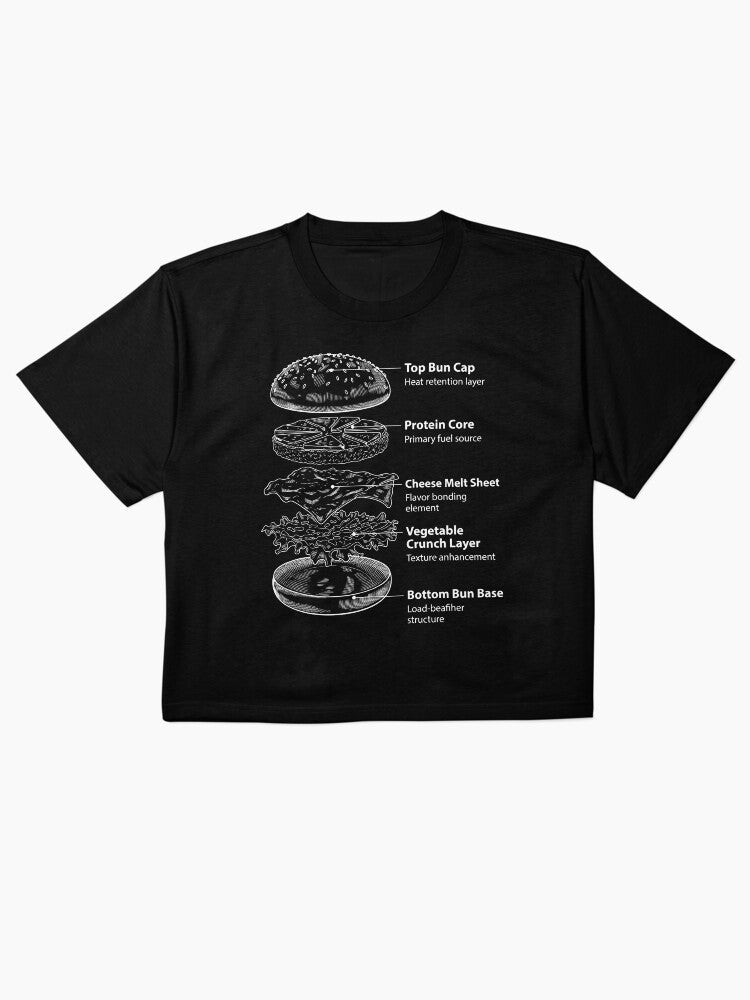 Burger Blueprint Design Shirt Food Engineering Graphic Tee