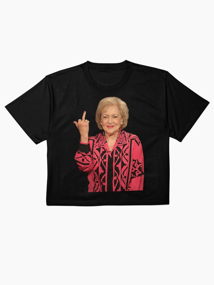 Betty White Middle Finger Boxy T-Shirt Iconic Legend Graphic
