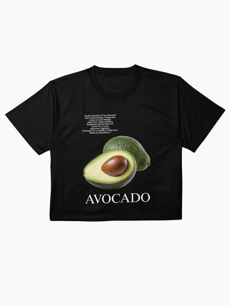 Avocado Fruit Graphic Shirt Healthy Foodie Boxy Tee