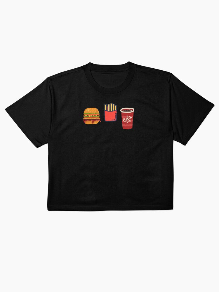 Burger Fries Cola Fast Food Boxy T-Shirt Retro Diner Graphic Tee