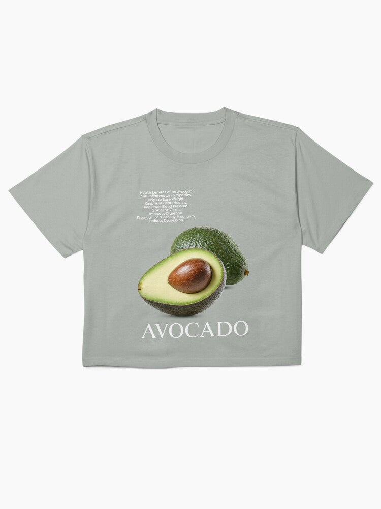 Avocado Fruit Graphic Shirt Healthy Foodie Boxy Tee