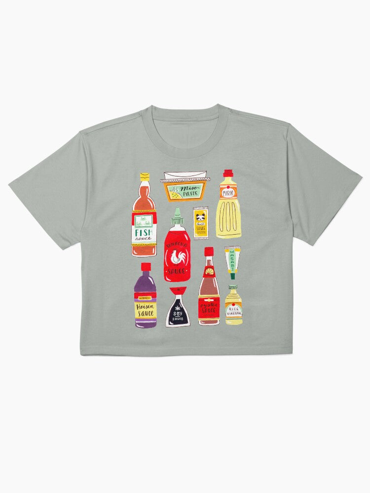 Asian Seasonings Shirt Culinary Spice Graphic Boxy Tee
