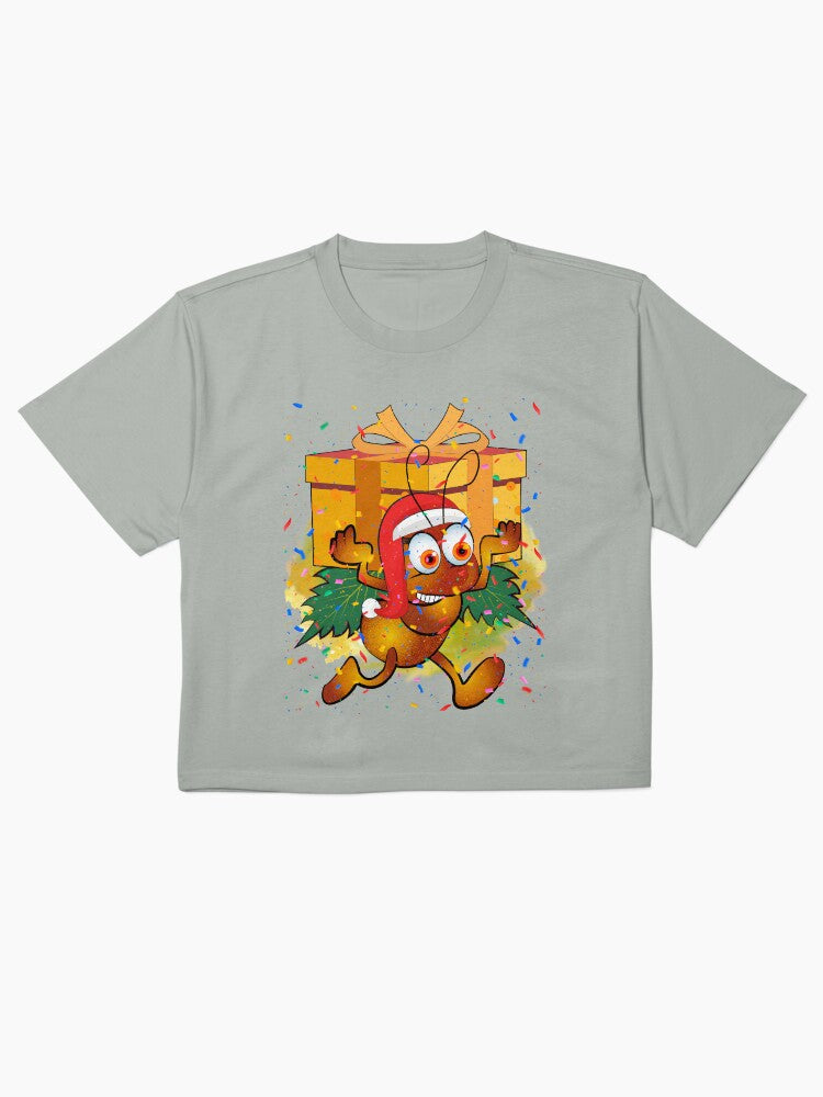 Ant with Santa Hat Holiday Shirt Cute Christmas Gift Tee