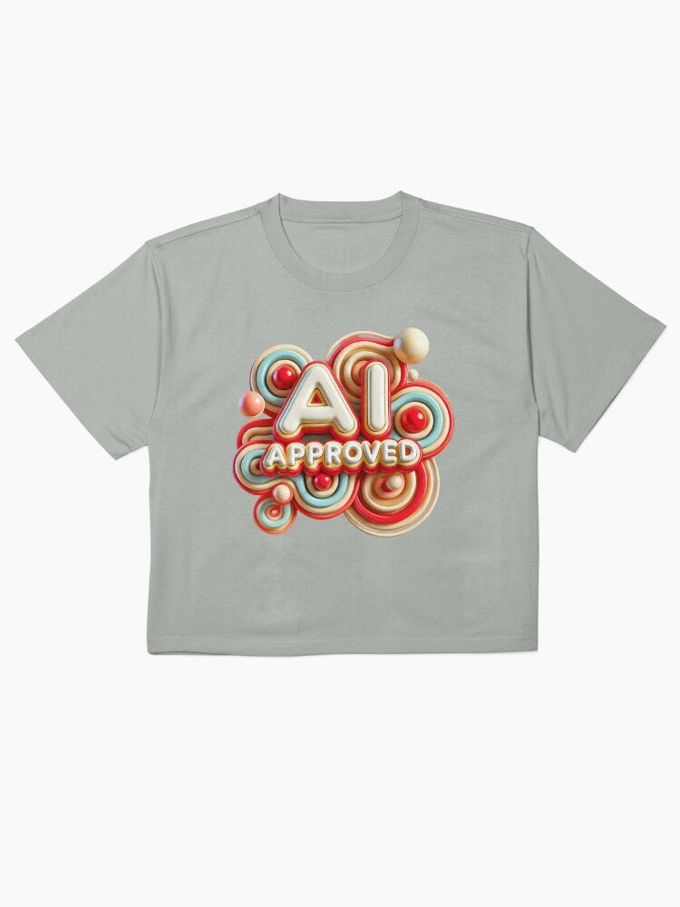 AI Approved Bubble Shirt Modern Tech Graphic Boxy Tee