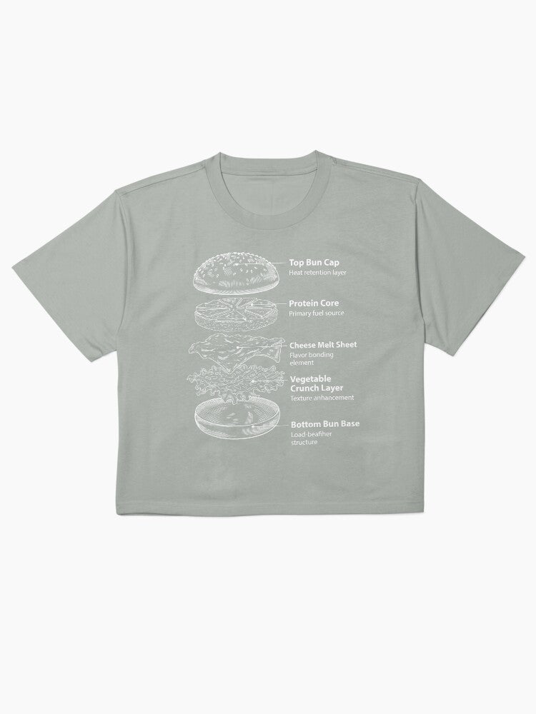 Burger Blueprint Design Shirt Food Engineering Graphic Tee