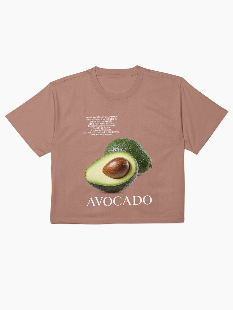 Avocado Fruit Graphic Shirt Healthy Foodie Boxy Tee