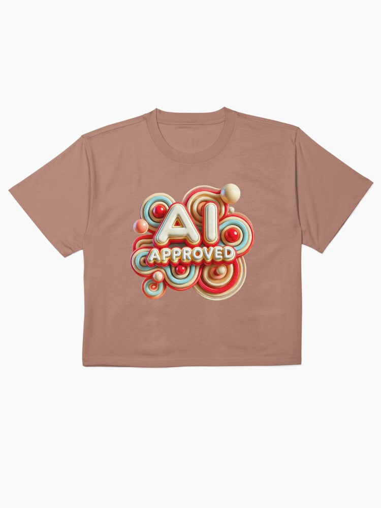 AI Approved Bubble Shirt Modern Tech Graphic Boxy Tee
