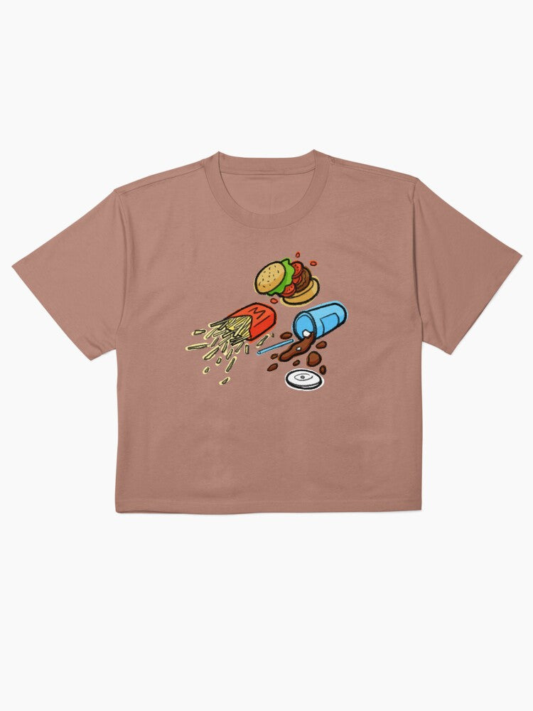 Burger Time Graphic Shirt Fun Retro Foodie Boxy Tee