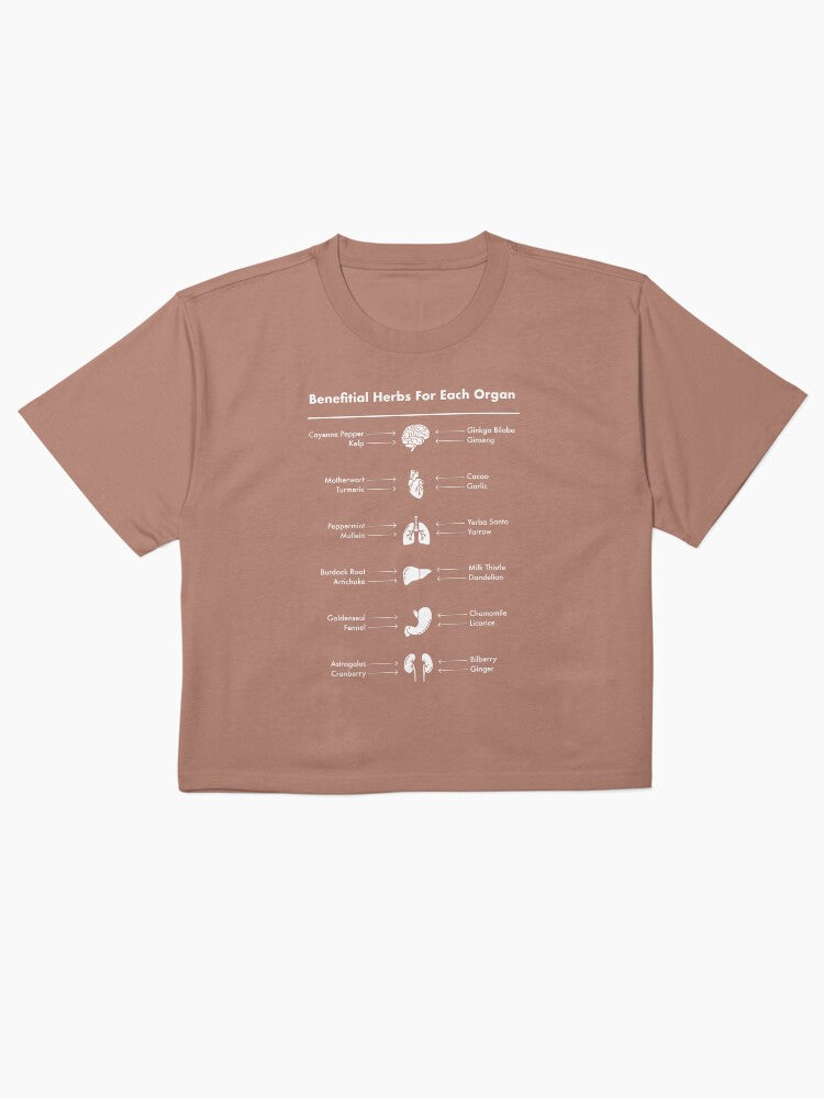 Beneficial Herbs Organ Shirt Medical Botanical Graphic Tee