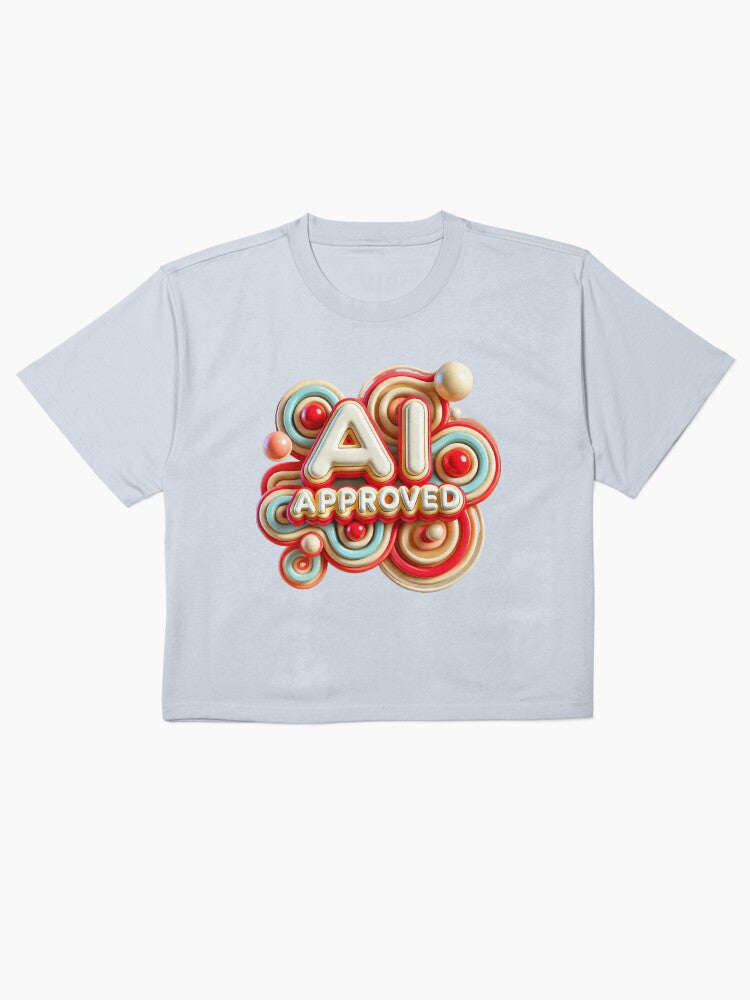 AI Approved Bubble Shirt Modern Tech Graphic Boxy Tee