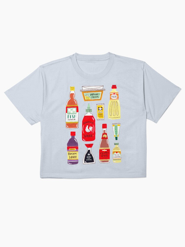 Asian Seasonings Shirt Culinary Spice Graphic Boxy Tee