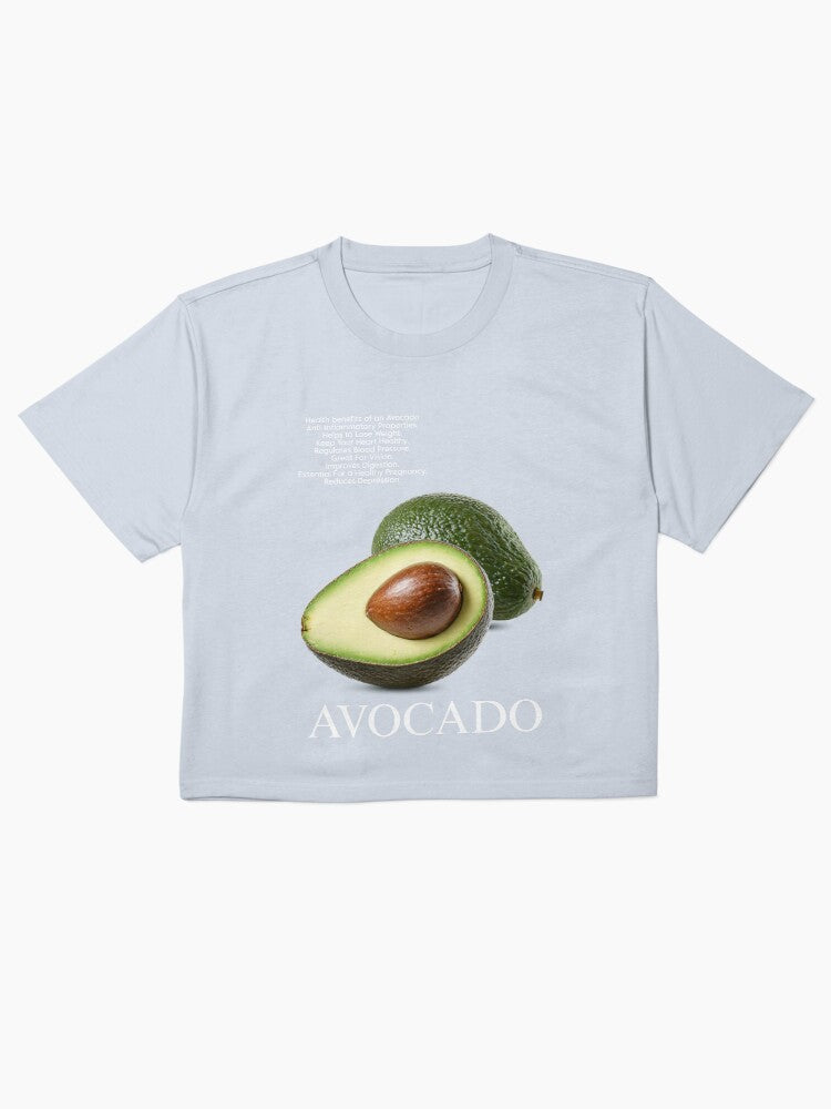 Avocado Fruit Graphic Shirt Healthy Foodie Boxy Tee