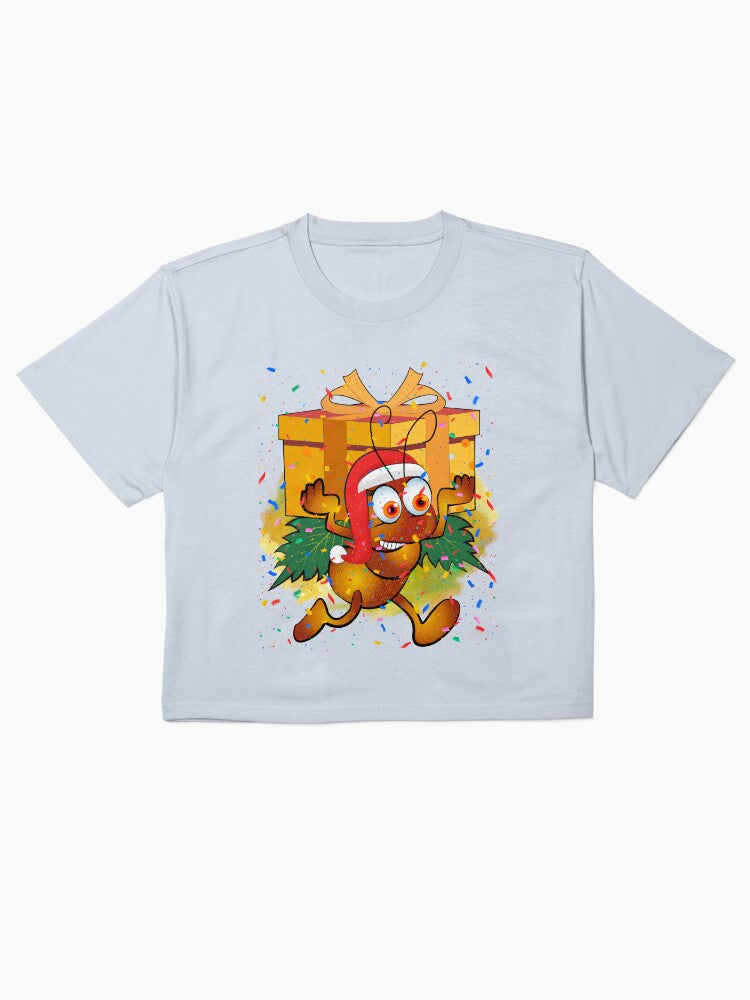 Ant with Santa Hat Holiday Shirt Cute Christmas Gift Tee