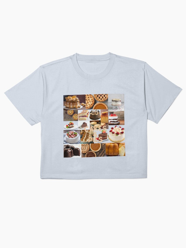 Cakes and Pies Dessert Lover Boxy T-Shirt Sweet Treats Pastry Tee
