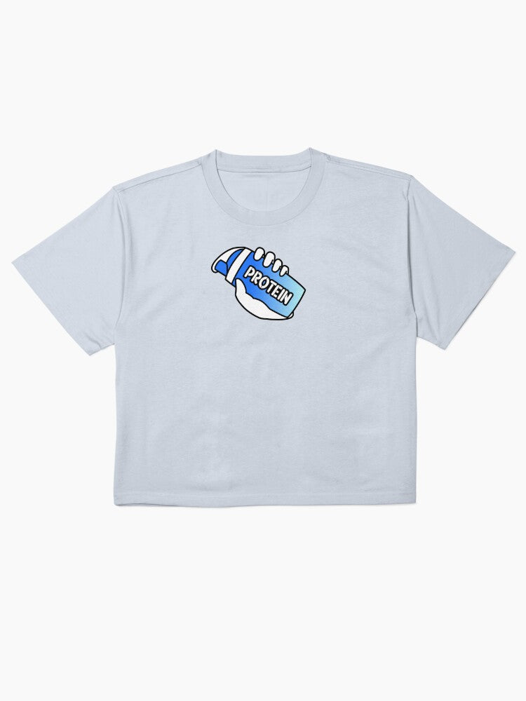 Blue Protein Shaker Shirt Fitness Workout Graphic Tee