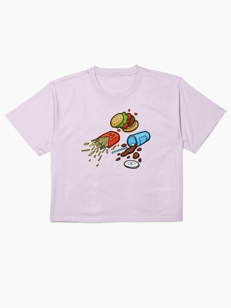 Burger Time Graphic Shirt Fun Retro Foodie Boxy Tee