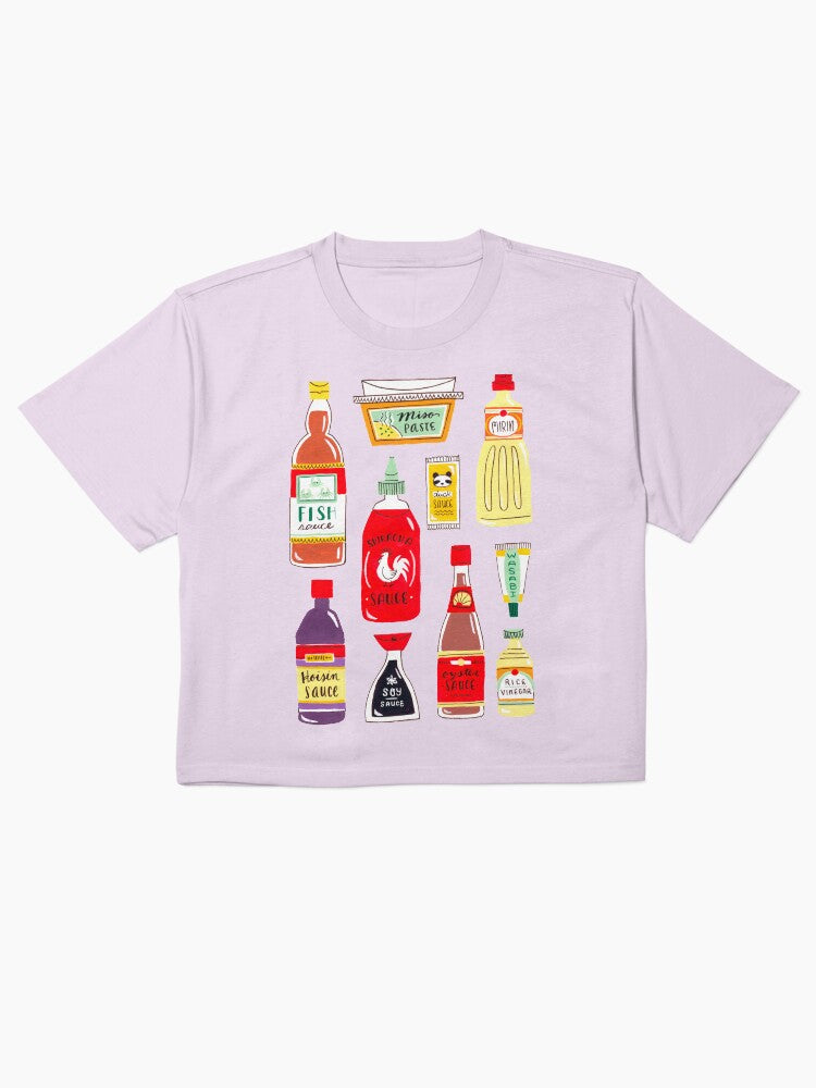 Asian Seasonings Shirt Culinary Spice Graphic Boxy Tee