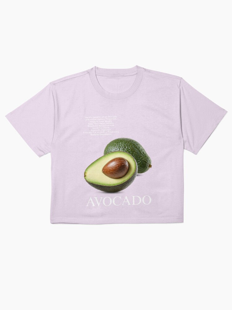 Avocado Fruit Graphic Shirt Healthy Foodie Boxy Tee