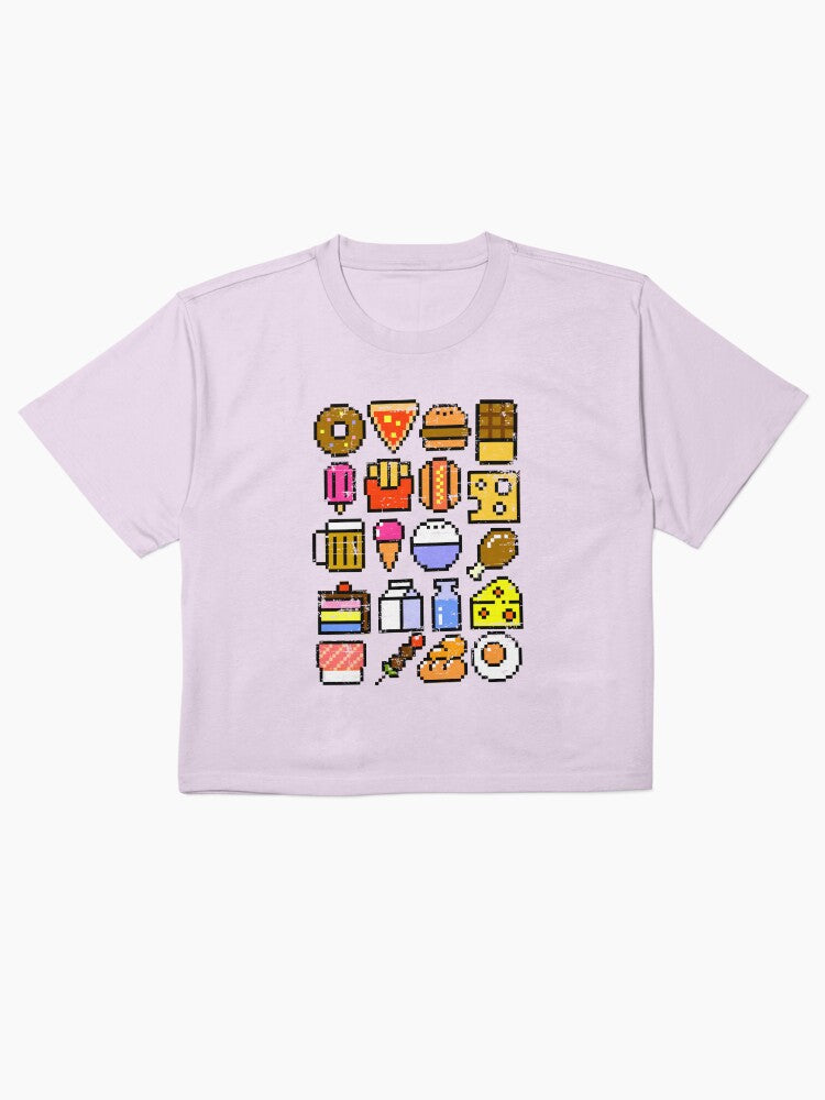 8 Bit Foodie Distressed Shirt Retro Video Game Food Tee