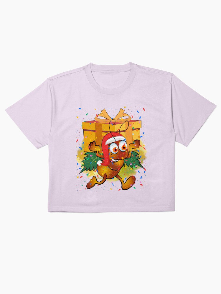 Ant with Santa Hat Holiday Shirt Cute Christmas Gift Tee