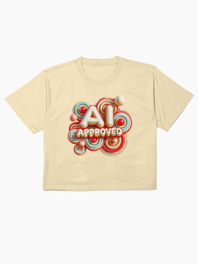 AI Approved Bubble Shirt Modern Tech Graphic Boxy Tee