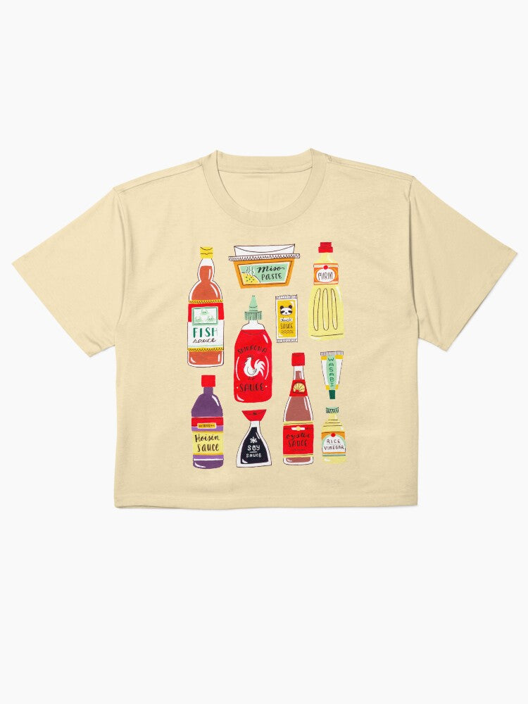 Asian Seasonings Shirt Culinary Spice Graphic Boxy Tee