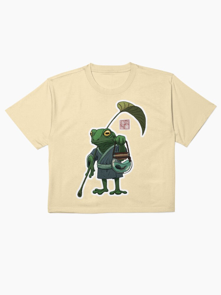 A Frog And His Son Vintage Art Boxy T-Shirt Retro Nature Design