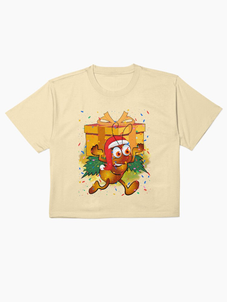 Ant with Santa Hat Holiday Shirt Cute Christmas Gift Tee