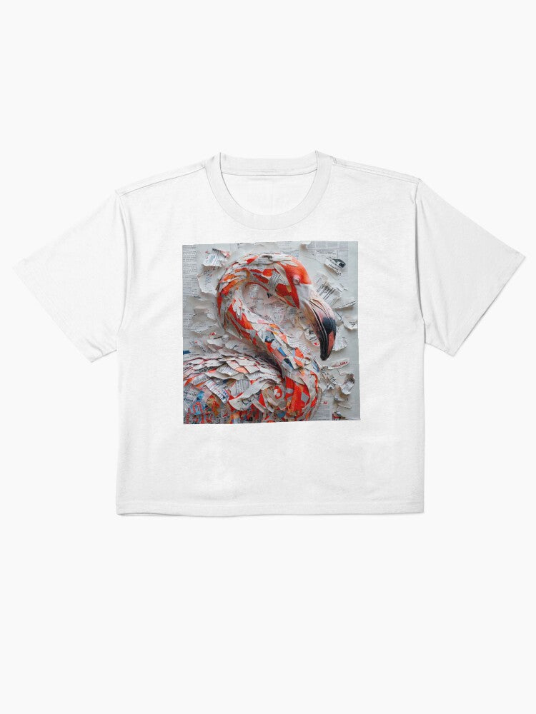 Bold Flamingo Collage Shirt Artistic Wildlife Boxy Tee