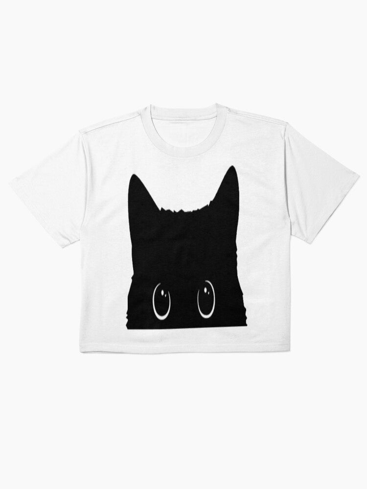 Black Cat Minimalist Animal Boxy T-Shirt Sleek Feline Design