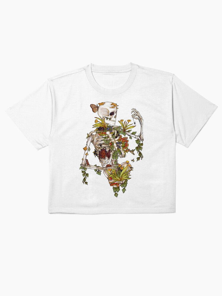 Bones And Botany Dark Aesthetic Boxy T-Shirt Cottagecore Goth