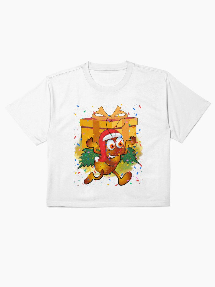 Ant with Santa Hat Holiday Shirt Cute Christmas Gift Tee