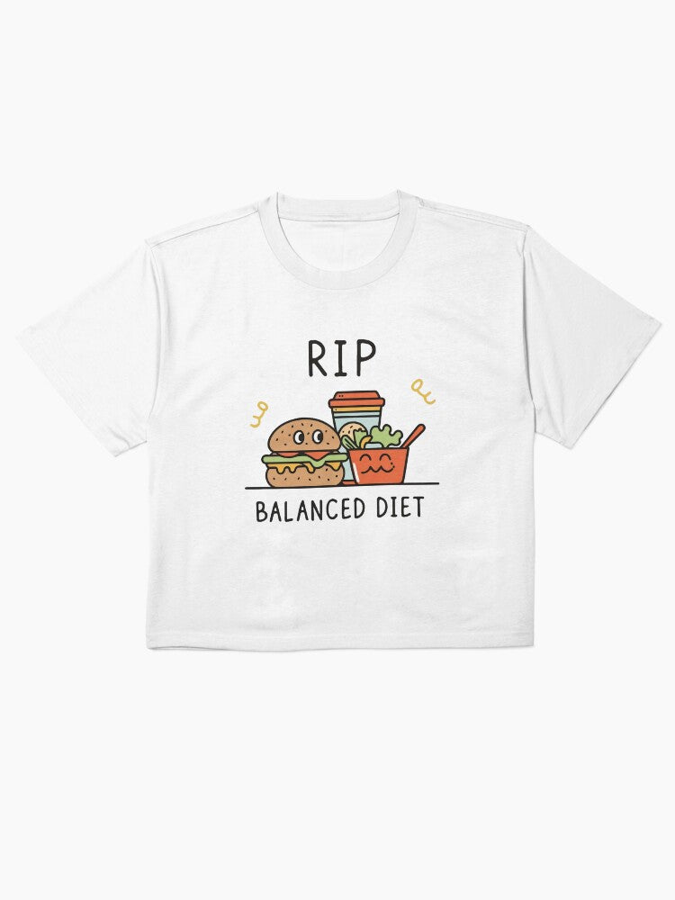 Balanced Diet Foodie Humor Boxy T-Shirt Funny Healthy Eating Shirt