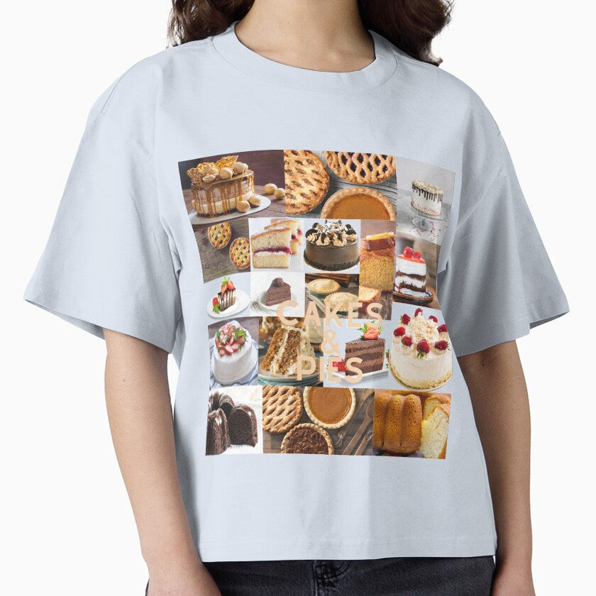 Cakes and Pies Dessert Lover Boxy T-Shirt Sweet Treats Pastry Tee Powder