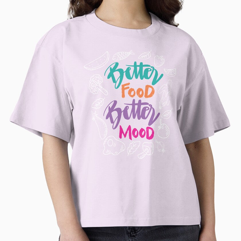 Better Food Better Mood Shirt Nutrition Motivation Tee Orchid