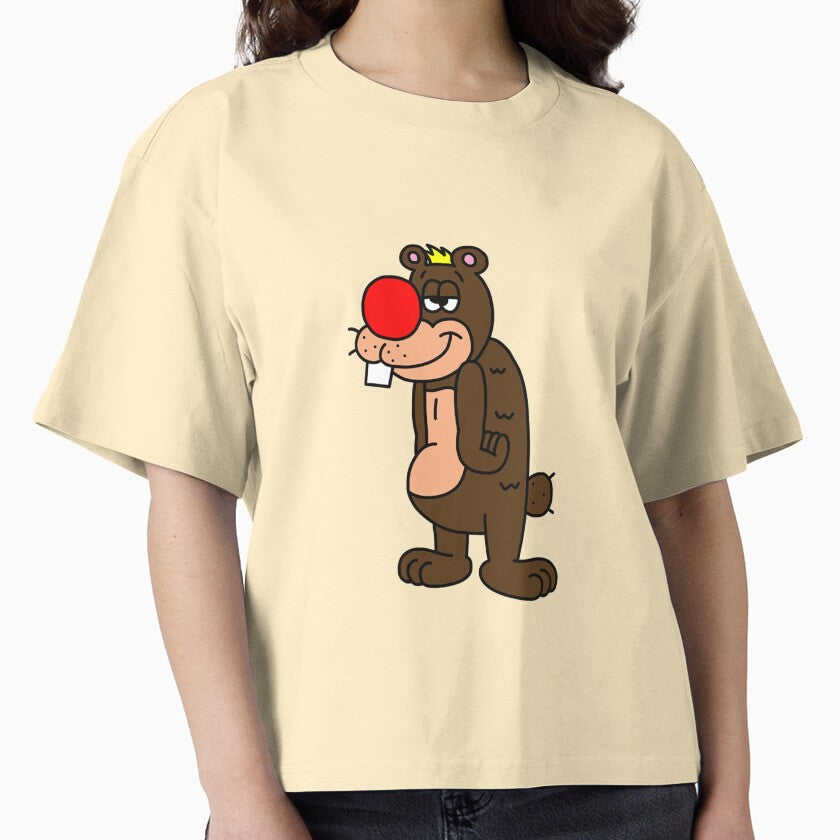 Bobby Bear Cute Animal Graphic Shirt Soft Boxy Fit Tee Butter