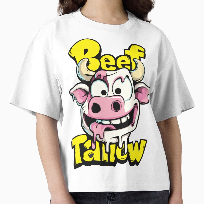 Beef Tallow Carnivore Diet Boxy T-Shirt Ancestral Health Design White